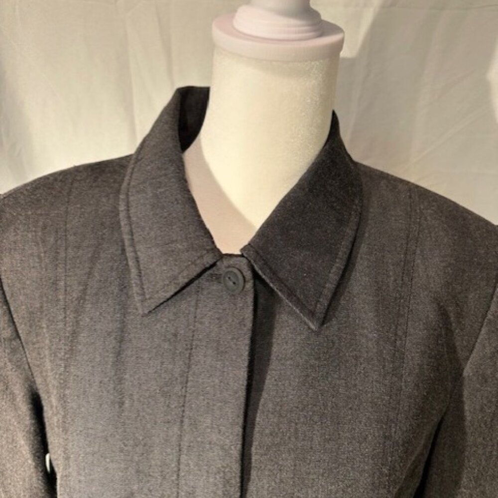 Kasper ASL Black Denim Tailored Blazer Women’s Size 12 Structured Career Jacket - Picture 2 of 11